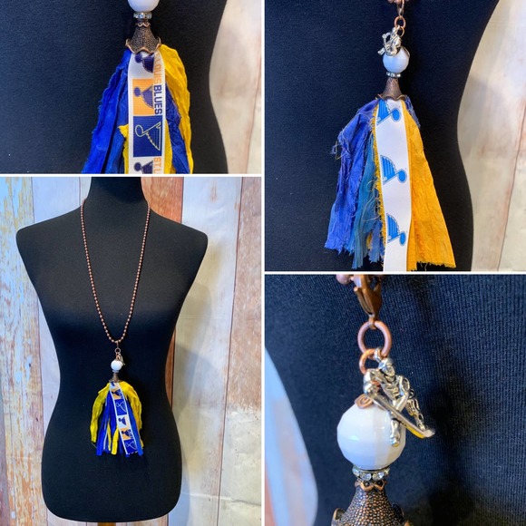 Handmade Jewelry - New Handmade St Louis Blues Hockey Tassel Necklace